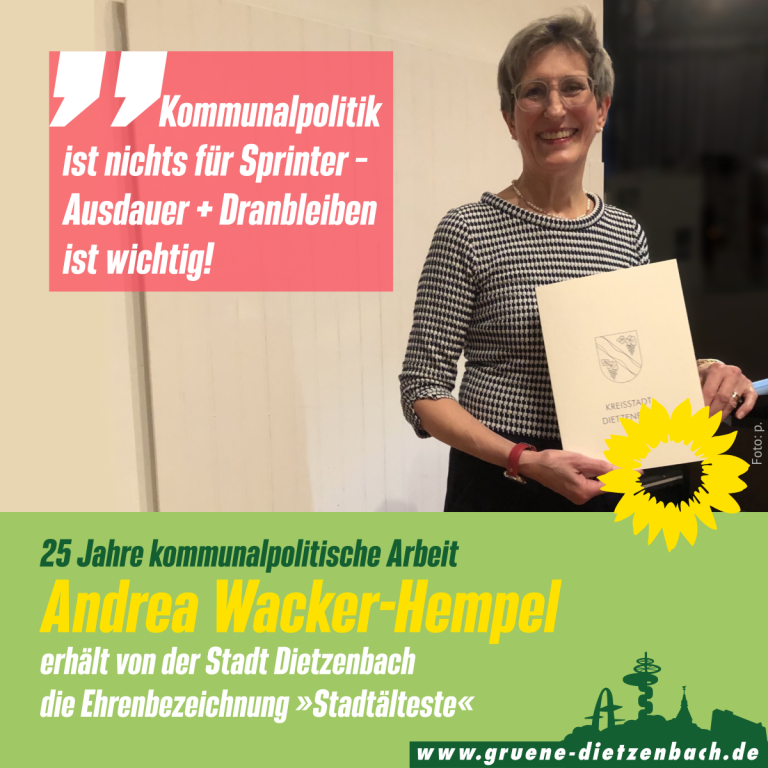 Andrea Wacker-Hempel zur »Stadtältesten« ernannt.