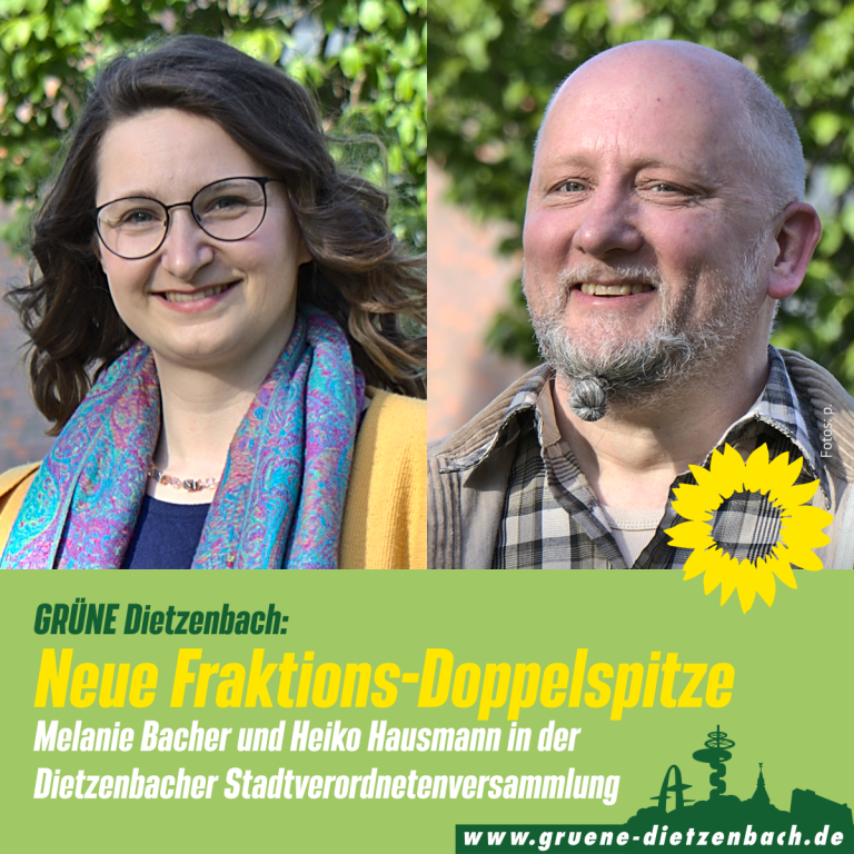 Neue Doppelspitze der GRÜNEN-Fraktion in der SVV: Melanie Bacher und Heiko Hausmann