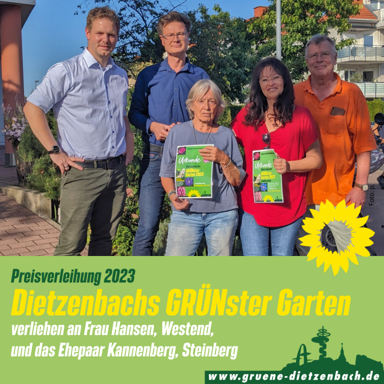 Preisverleihung »Dietzenbachs GRÜNster Garten 2023«